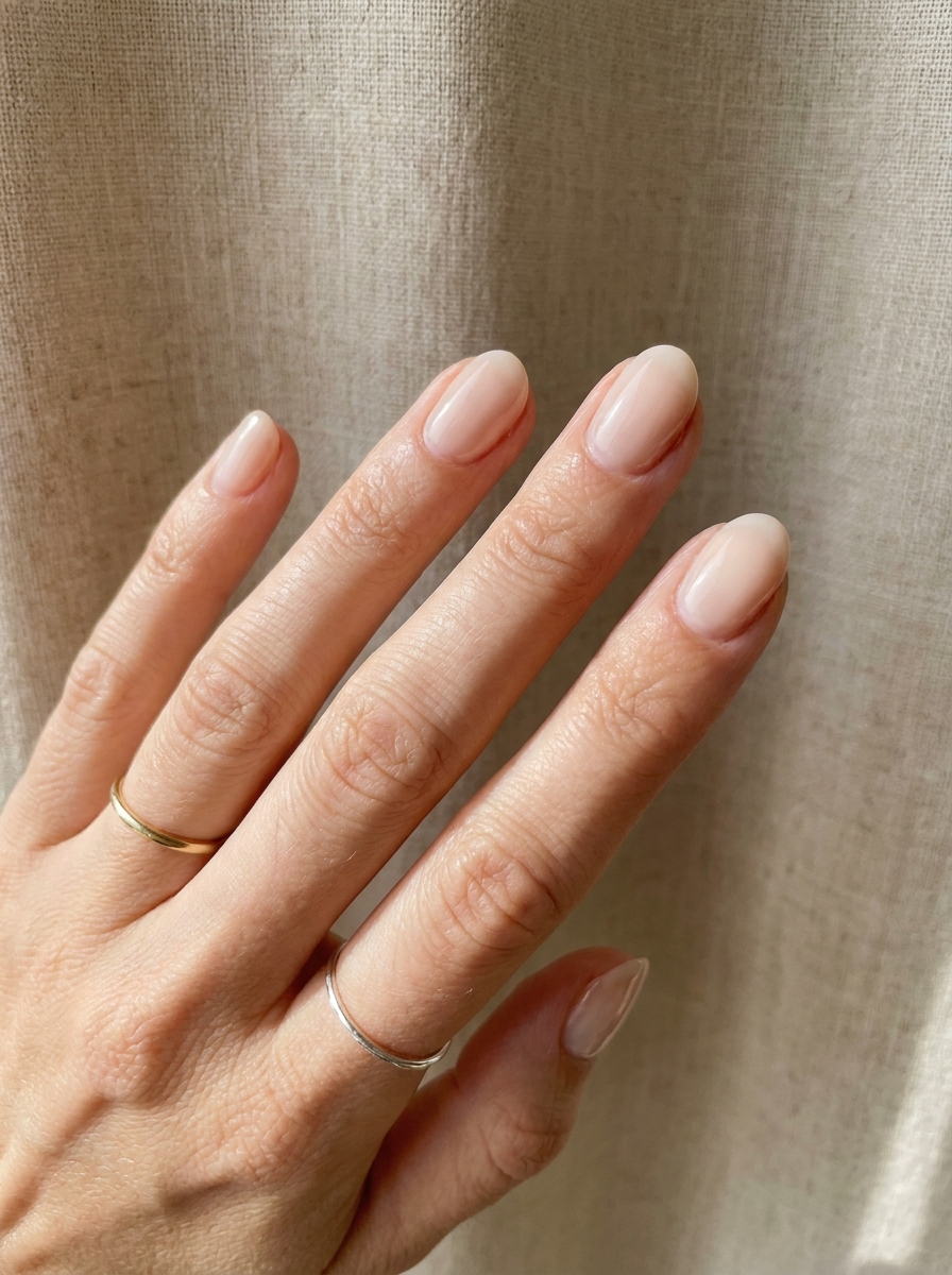 Kurze Milky Nude Nägel als Kurze helle Nägel Inspiration 2026